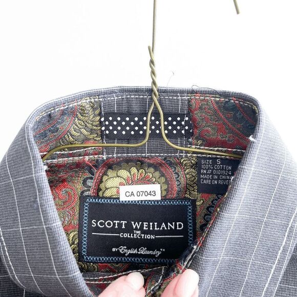 Scott Weiland Mens Casual Button Down Shirt Long Sleeve Cotton Gray Small - Picture 4 of 7